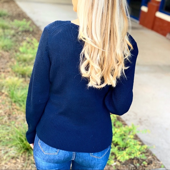 ✨LAST ONE✨Navy Surplice sweater - Picture 2 of 4